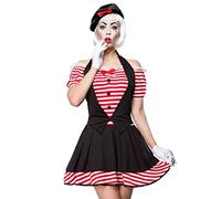 Mask Paradise Disfraz sexy de Pantomimin para mujer, color negro, rojo, blanco, talla única