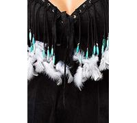 Mask Paradise Elegante disfraz de mujer india salvaje oeste, negro y blanco, XL (42)