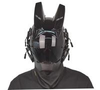 Mask with Horn Futuristic Mask for Men PC Decorative Decorative Punk with Face Cyber para Cosplay Party Halloween Music Festival
