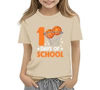 Maskjuwio 100th Day of School Celebration for Girls and Boys Kids T Shirts Fun Colorful Numbers Toy Truck Football Basketball Baby Fly Red, beige, 10-11Years