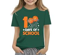 Maskjuwio 100th Day of School Celebration for Girls and Boys Kids T Shirts Fun Colorful Numbers Toy Truck Football Basketball Baby Fly Red, verde, 12-13 años
