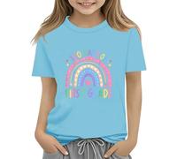 Maskjuwio 100th Day of School Celebration for Girls and Boys Kids T Shirts Fun Colorful Numbers Toy Truck Football Basketball Pullover Damen Schulterfrei Langarm, azul celeste, 10-11Years