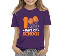 Maskjuwio 100th Day of School Celebration for Girls and Boys Kids T Shirts Fun Colorful Numbers Toy Truck Football Basketball Baby Fly Red, morado, 3-4 años