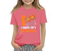 Maskjuwio 100th Day of School Celebration for Girls and Boys Kids T Shirts Fun Colorful Numbers Toy Truck Football Basketball Baby Fly Red, Rosa intenso., 3-4 años