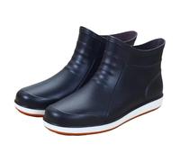 Maskjuwio Botas Chelsea para hombre, lisas, de ajuste elegante, antideslizantes, impermeables, de neopreno, flexibles, fáciles de limpiar, botas de jardín para pasear al perro, Black, 40 2/3 EU