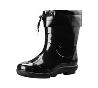 Maskjuwio Botas de agua para hombre, color negro, brillante, a media pantorrilla, con forro cálido, de neopreno, ajuste elegante, antideslizantes, de pantorrilla ancha, para pasear al perro, gris, 39