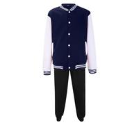 Maskjuwio Chándal para hombre, chaqueta de béisbol con bloques de color del Reino Unido, pantalones negros suaves, chaqueta universitaria elegante, conjuntos básicos clásicos, ropa de calle