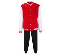 Maskjuwio Chándal para hombre, chaqueta de béisbol con bloques de color del Reino Unido, pantalones negros suaves, chaqueta universitaria elegante, holgada, conjuntos básicos clásicos, ropa de calle