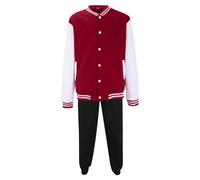 Maskjuwio Chándal para hombre, chaqueta de béisbol con bloques de color del Reino Unido, pantalones negros suaves, chaqueta universitaria elegante, holgada, conjuntos básicos clásicos, ropa de calle