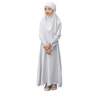 Maskjuwio Children Kids Daily Casual Dress O Neck Dress Solid Elegant Christmas Book 24 Capítulos, Blanco, 7-8 años