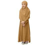 Maskjuwio Children Kids Daily Casual Dress O Neck Dress Solid Elegant Christmas Book 24 Capítulos, caqui, 7-8 años