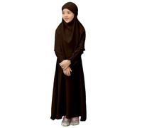 Maskjuwio Children Kids Daily Casual Dress O Neck Dress Solid Elegant Christmas Book 24 Capítulos, marrón, 7-8 años