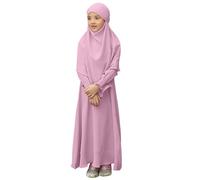 Maskjuwio Children Kids Daily Casual Dress O Neck Dress Solid Elegant Christmas Book 24 Capítulos, Rosa., 7-8 años