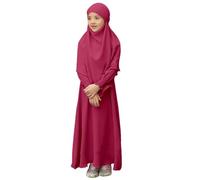 Maskjuwio Children Kids Daily Casual Dress O Neck Dress Solid Elegant Christmas Book 24 Capítulos, rojo, 7-8 años