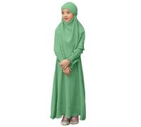 Maskjuwio Children Kids Daily Casual Dress O Neck Dress Solid Elegant Christmas Book 24 Capítulos, verde menta, 7-8 años