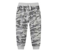 Maskjuwio Children's European and American Style Trousers for Small and Medium Sized Children Camouflage Sports Pants Fashionable Children's Pants with Pocket Joggers Polyester Herren, gris, 2 años