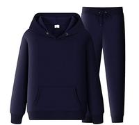 Maskjuwio Co Ord Sets - Conjunto de sudadera con capucha de color sólido para hombre, sudadera de gran tamaño con bolsillo frontal, pantalones de pierna recta, conjunto de chándal liso, pantalones de