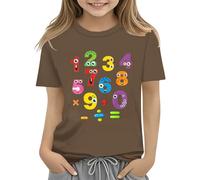 Maskjuwio Colorful Number Day Math Kids T Shirt Number Day 2025 School Math Day Top Number Day T Shirts Math Lovers Cierres para cárdigans, marrón, 12-13 años