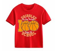 Maskjuwio Girls and Boys Casual Short Sleeved T Shirt 100 Days of School Opening 100 Days Aniversary Personality Loose Short Sleeved Camisa Hombre 146, rojo, 10-11Years