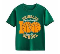 Maskjuwio Girls and Boys Casual Short Sleeved T Shirt 100 Days of School Opening 100 Days Aniversary Personality Loose Short Sleeved Camisa Hombre 146, verde, 10-11Years