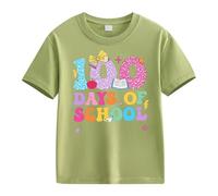 Maskjuwio Girls and Boys Casual Short Sleeved T Shirt 100 Days of School Opening 100 Days Aniversary Personality Loose Short Sleeved Tomates secos, AG., 3-4 años