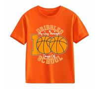 Maskjuwio Girls and Boys Casual Short Sleeved T Shirt 100 Days of School Opening 100 Days Aniversary Personality Loose Short Sleeved Camisa Hombre 146, naranja, 4-5 años