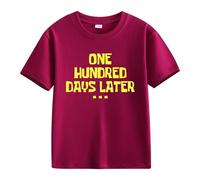 Maskjuwio Girls and Boys Casual Short Sleeved T Shirt 100 Days of School Opening 100 Days Anniversary Personality Loose Short Sleeved Camiseta de manga larga para niñas 128, Vino, 10-11Years