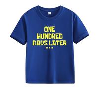 Maskjuwio Girls and Boys Casual Short Sleeved T Shirt 100 Days of School Opening 100 Days Anniversary Personality Loose Short Sleeved Camiseta de manga larga para niñas 128, azul, 10-11Years