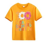 Maskjuwio Girls and Boys Casual Short Sleeved T Shirt 100 Days of School Opening 100 Days Anniversary Personality Loose Short Sleeved Pulli Damen Kurz Geschnitten, amarillo, 10-11Years