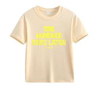 Maskjuwio Girls and Boys Casual Short Sleeved T Shirt 100 Days of School Opening 100 Days Anniversary Personality Loose Short Sleeved Camiseta de manga larga para niñas 128, beige, 10-11Years