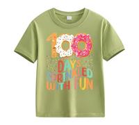 Maskjuwio Girls and Boys Casual Short Sleeved T Shirt 100 Days of School Opening 100 Days Anniversary Personality Loose Short Sleeved Pulli Damen Kurz Geschnitten, AG., 4-5 años