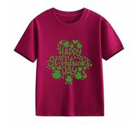 Maskjuwio Girls and Boys Casual Short Sleeved T Shirt St Day Middle and Large Children's Retro Personality 2D Printing Children's Loose Short Sleeved Jack Will, Vino, 2-3 años