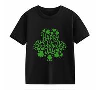 Maskjuwio Girls and Boys Casual Short Sleeved T Shirt St Day Middle and Large Children's Retro Personality 2D Printing Children's Loose Short Sleeved Jack Will, Negro , 3-4 años