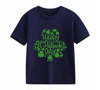 Maskjuwio Girls and Boys Casual Short Sleeved T Shirt St Day Middle and Large Children's Retro Personality 2D Printing Children's Loose Short Sleeved Jack Will, marine, 8-9 años