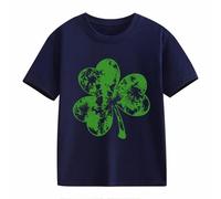 Maskjuwio Girls and Boys Casual Short Sleeved T Shirt St Day Middle and Large Children's Retro Personality 2D Printing Children's Loose Short Sleeved Blusa 140, marine, 6-7 años