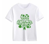 Maskjuwio Girls and Boys Casual Short Sleeved T Shirt St Day Middle and Large Children's Retro Personality 2D Printing Children's Loose Short Sleeved Jack Will, Blanco, 12-13 años