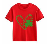 Maskjuwio Girls and Boys Casual Short Sleeved T Shirt St Day Middle and Large Children's Retro Personality 2D Printing Children's Loose Short Sleeved Chic Top Azul Mujer, rojo, 10-11Years