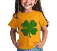Maskjuwio Girls and Boys St Day Shirt Graphic Tee Comfortable Fit for Daily Wear Green Ages 1 15 Damen Bluse Elegant Festlich Hochzeit, amarillo, 8-9 años