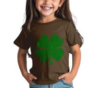 Maskjuwio Girls and Boys St Day Shirt Graphic Tee Comfortable Fit for Daily Wear Green Ages 1 15 Damen Bluse Elegant Festlich Hochzeit, café, 6-7 años
