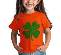 Maskjuwio Girls and Boys St Day Shirt Graphic Tee Comfortable Fit for Daily Wear Green Ages 1 15 Damen Bluse Elegant Festlich Hochzeit, naranja, 2-3 años