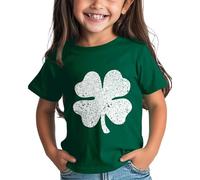 Maskjuwio Girls and Boys St Day Shirt Graphic Tee Comfortable Fit for Daily Wear Green Ages 1 15 Damen Bluse Elegant Festlich Hochzeit, verde, 3-4 años