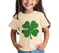 Maskjuwio Girls and Boys St Day Shirt Graphic Tee Comfortable Fit for Daily Wear Green Ages 1 15 Damen Bluse Elegant Festlich Hochzeit, beige, 4-5 años