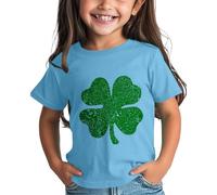 Maskjuwio Girls and Boys St Day Shirt Graphic Tee Comfortable Fit for Daily Wear Green Ages 1 15 Damen Bluse Elegant Festlich Hochzeit, azul claro, 6-7 años