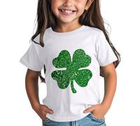 Maskjuwio Girls and Boys St Day Shirt Graphic Tee Comfortable Fit for Daily Wear Green Ages 1 15 Damen Bluse Elegant Festlich Hochzeit, Blanco, 6-7 años