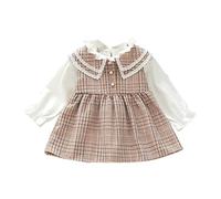Maskjuwio Girl's Spring And Autumn New Dress Versión Coreana de The Girl's Foreign Style Waistcoat Falda de tul de dos piezas 128, Rosa., 4-5 años
