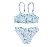 Maskjuwio Nuevo Traje De Baño Floral Femenino Fresco Pétalo Straps Chicas Dividir Dos Un, azul claro, 5-6 años