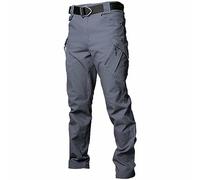 Maskjuwio Pantalones cargo para hombre, negros, tácticos, vintage, pantalones de trabajo, rectos, transpirables, funcionales, con muchos bolsillos, pantalones de moto, exteriores, trekking, monocolor