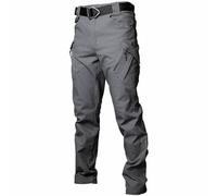 Maskjuwio Pantalones cargo para hombre, negros, tácticos, vintage, pantalones de trabajo, rectos, transpirables, funcionales, con muchos bolsillos, pantalones de moto, exteriores, trekking, monocolor