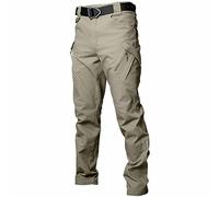 Maskjuwio Pantalones cargo para hombre, negros, tácticos, vintage, pantalones de trabajo, rectos, transpirables, funcionales, con muchos bolsillos, pantalones de moto, exteriores, trekking, monocolor