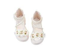 Maskjuwio Sandalias de plataforma para niñas, talla 12, flores de organza, sandalias de princesa, sandalias romanas, elegantes sandalias altas con cremallera, suela suave, zapatos anchos para caminar